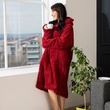Trend Gibi Wellsoft Kapşonlu Giyilebilir Tv Battaniyesi Unisex - Bordo - 70 x 100 cm