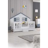 Trend Gri Montessori Yawru Yataklı Karyola (%100 Mdf Malzeme) - Beyaz - Gri - 90 x 190 cm