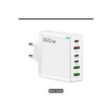 trend gsm 160W 6 Port Hızlı Şarj Adaptörü, 3 Type-C + 3 USB-A Çoklu Şarj Cihazı, PD 25W PD 15W QC3.0 ve 3.1A Çıkışlı, Telefon Tablet Kulaklık ve Uyumlu Cihazlar İçin Ev Ofis Seyahat Kullanımına Uygun Şarj