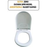 Trend Hause Klozet Kapağı, Duvara Sıfır, Elitra Zero , Amortisörlü, Hijyenik, Basit Kurulum Tak Kullan - Beyaz
