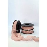 Trend Hediye Sepeti 2.5 cm 20 Metre Keten Kurdele Nopeli , Çeyiz Sandığı , Nikah Şekeri Hediyelik - Toz Pembe