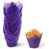 Trend Hediye Sepeti 200'lü Klasik Lale Kapsül Mor Muffin Kek Kalıbı
