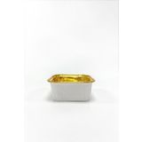 Trend Hediye Sepeti 25'li Kare Beyaz Gold Muffin Kek Kalıbı , Tatlı Kasesi , Airfryer Uyumlu