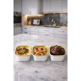 Trend Hediye Sepeti 25'li Kare Beyaz Gold Muffin Kek Kalıbı , Tatlı Kasesi , Aşure Kabı , Airfryer Uyumlu