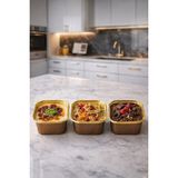 Trend Hediye Sepeti 25'li Kare Kahverengi Gold Cupcake, Muffin Kek Kalıbı, Airfryer Uyumlu