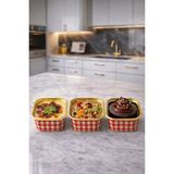 Trend Hediye Sepeti 25'li Kare Kırmızı Pötikare Gold Cupcake, Muffin Kek Kalıbı, Airfryer Uyumlu