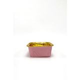 Trend Hediye Sepeti 25'li Kare Pembe Gold Muffin Kek Kalıbı , Tatlı Kasesi , Airfryer Uyumlu