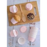 Trend Hediye Sepeti 50'li Açık Pembe Puantiyeli Muffin Kek Kalıbı, Kek Kapsülü Cupcake Kalıbı, Airfr