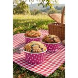 Trend Hediye Sepeti 50'li Büyük Boy XL Koyu Pembe Puantiyeli Muffin Cupcake Kalıbı Kek Kapsülü , Airfryer Uyumlu