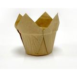 Trend Hediye Sepeti 50'li Kalın Lale Kapsül Kraft Muffin Kek Kalıbı, Cupcake Kalıbı, İçi Yağlı Kağıt Tulip