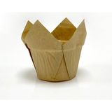 Trend Hediye Sepeti 50'li Kalın Lale Kapsül Kraft Muffin Kek Kalıbı, Içi Yağlı Kağıt Tulip - Renkli