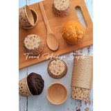 Trend Hediye Sepeti 50'li Kek Desenli Kek Kapsülü, Kraft Desenli Muffin Kek Kalıbı , Cupcake Kalıbı , Airfryer Uyumlu