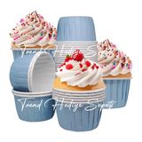 Trend Hediye Sepeti 50'li Pastel Mavi Muffin, Cupcake Kek Kalıbı , Cupcake Kağıdı, Kek Kapsülü, Airfryer Uyumlu