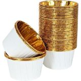 Trend Hediye Sepeti Beyaz Gold Cupcake Kalıbı 25'li