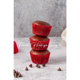 Trend Hediye Sepeti Muffin Cupcake Kek Kalıbı, Kırmızı Muffin Kek Kağıdı Takribi 200 Adet Mini Boy 30x20 cm