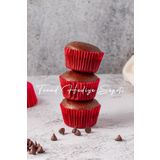 Trend Hediye Sepeti Takribi 200 Adet Mini Boy Kırmızı Çikolata Kağıdı 30x20 Mm , Muffin Kek Kalıbı , Lokum Kağıdı