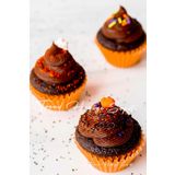 Trend Hediye Sepeti Takribi 200 Adet Mini Boy Turuncu Çikolata Kağıdı 30x20 Mm , Muffin Kek Kalıbı , Lokum Kağıdı