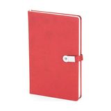 Trend Hediyelik Termoderi Kapaklı 16 GB Usb'li Defter 13 x 21 cm Kırmızı