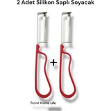 Trend Home Life 2 Adet Silikon Saplı Metal Yan Soyacak Patates Sebze Paslanmaz Çelik Sebze Soyacak