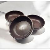Trend Home Life 3 Adet Plastik Ahşap Görünümlü Cips ve Çerezlik, Kase Çap: 10 cm, Derinlik: 3 cm