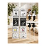 Trend Home Life 8 Adet Etiket Sticker, 2 Adet Yağdanlık Başlığı, 2 Adet Sıvı Sabun Deterjan Pompası Ayçiçek Yağı Zeytinyağı Sıvı Sabun Bukaşık Detejanı Etiketi