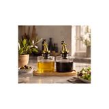 Trend Home Life Masa Üstü Gold Başlıklı Ahşap Standlı 2 Li (100ML) Yağdanlık Sirkelik Sosluk Şişesi Seti