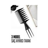 Trend Kapında 3 Modelli Geniş Dişli Saç Şekillendirme Tarağı - Saç Ayırıcı Tarak Stil ve Wax Tarağı 716458 - Belirtilmemiş