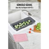 Trend Kapında Lavoba Içi Sürgülü Açılır Kapanır Sebze Meyve Süzgeci Füme (Açık 38,5 cm Kapalı 34,50 cm ) - Çok Renkli - Belirtilmemiş