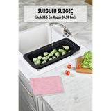 Trend Kapında Lavoba Içi Sürgülü Açılır Kapanır Sebze Meyve Süzgeci Siyah (Açık 38,5 cm Kapalı 34,50 cm ) - Belirtilmemiş