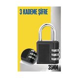 Trend Kapında Şifreli Asma Kilit 3 Kademe 35 mm 721590 - Belirtilmemiş - Çok Renkli