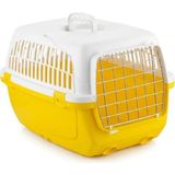 Trend Kapında Taşınabilir Kedi ve Köpek Taşıma Çantası Orta Boy - Sarı/beyaz