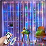 Trend Kapında Tel Perde LED 3*3m 300 LED Rgb - 1,20 m - Çok Renkli