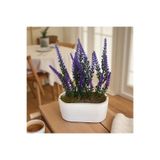 Trend KenT El Yapımı Beton Saksıda Yapay Mor Lavanta Aranjman Anneler Günü Sevgililer Günü Hediyelik Saksı