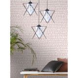 Trend Kitchen 3 Adet Özel Tasarım Zigzag Siyah Sarkıt Avize Şeffaf Mika Siyah