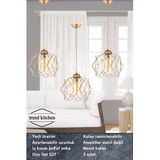 Trend Kitchen 3 Adet Trend Bal Mika Camlı Golden Salon Mutfak Banyo Yatak Odası Çocuk Odası Antre Sarkıt Avize