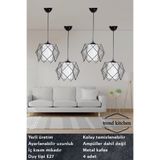 Trend Kitchen 4 Adet Beyaz Mika Camlı Salon Mutfak, Banyo, Yatak Odası, Çocuk Odası Hol, Koridor Aydınlatma Avize