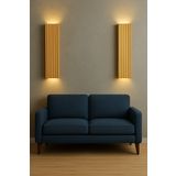 Trend Kitchen Ahşap Dekoratif Otantik Tasarım 2 Adet 34 Cm Otel, Kafe, Restoran, Balkon Pilli Peri Led Aplik