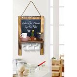 Trend Kitchen Ahşap Yazı Tahtalı Trend Mutfak Rafı Ve Kupa Bardak Askılığı