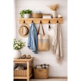Trend Kitchen Rustica Ahşap Raflı Mont, Şapka, Çanta Antre Ve Hol Duvar Askılığı