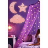Trend Kitchen Stelluna Model Ay, Yıldız Ve Bulut Çoçuk Ve Bebek Odası Pilli Pembe Gece Lambası (Aplik)