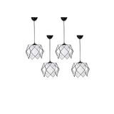 Trend Kitchen Tasarım Beyaz Mika Camlı Avize Siyah 4 Adet Beyaz - Siyah