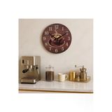 Trend Kitchen Time Of Coffee Modern Dekoratif Sessiz Mekanizmalı Mutfak-Cafe Ahşap Duvar Saati