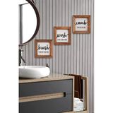 Trend Kitchen Trend Banyo, Wash Your Hands, Brush Your Teeth, Comb Your Hair, Ahşap Çerçeveli Tablo Seti