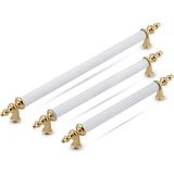 Trend Kulp Gold Beyaz Retro Dolap Çekmece Kulpları 192 mm Alüminyum ve Zamak Malzeme