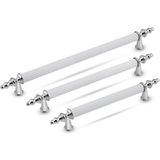 Trend Kulp Krom Beyaz Retro Dolap Çekmece Kulpları 160 mm Alüminyum Malzeme ile Şık Tasarım