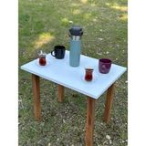 Trend Loca Portatif Kamp Masası Balkon Bahçe Masası Piknik Masası Sehpası 60X45CM - 60 x 45 cm - Beyaz