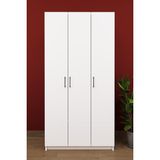 Trend Lüks 3 Kapaklı Portmanto Askılı VESTIYER%100 Mdf Ayakkabılık Dolabı V-07 Beyaz 90X180X3
