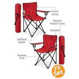 Trend Maison Katlanır Kamp Sandalyesi - Bordo - 2 Adet
