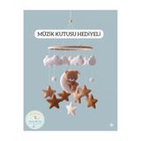 TREND METFİQ DECORATİON 1-0Trend El Yapımı Bebek Dönencesi DOĞAL BEBEK ODASI Ayıcıklı Uyku Arkadaşı Müzik Kutusu Hediyeli