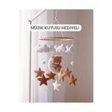 TREND METFİQ DECORATİON Bebek Özel Tasarım %100 El Yapımı Keçe Bebek Dönencesi - Yenidoğan Uyku Arkadaşı ve Beşik Oyuncağı